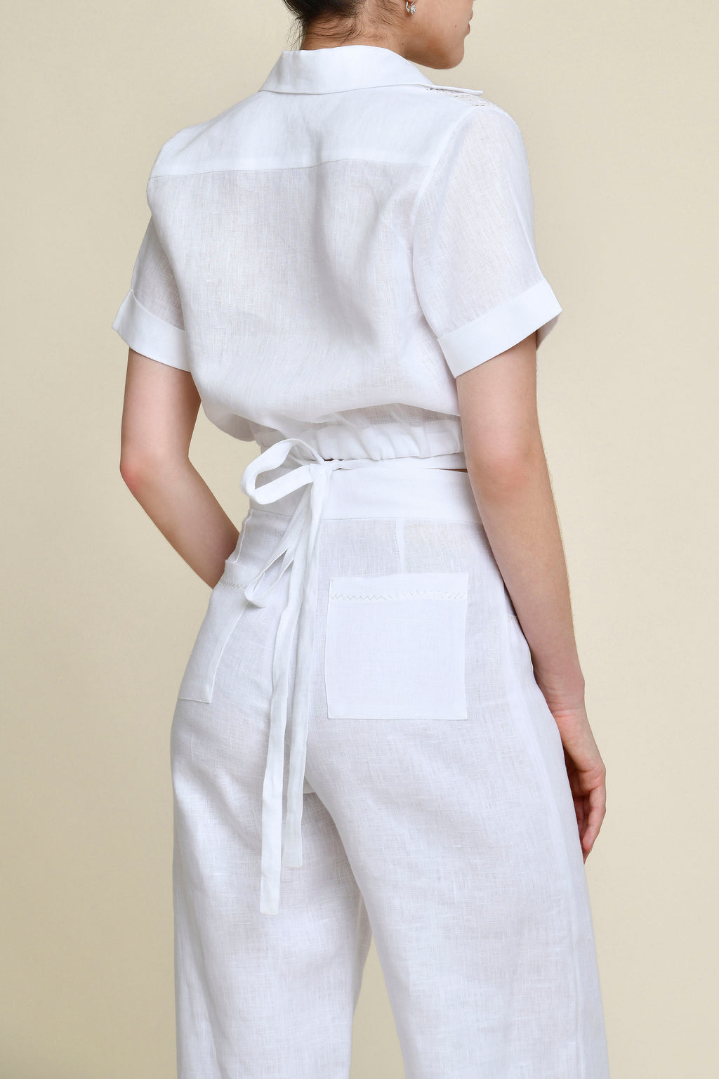 Paseo 100% Linen Pants - White