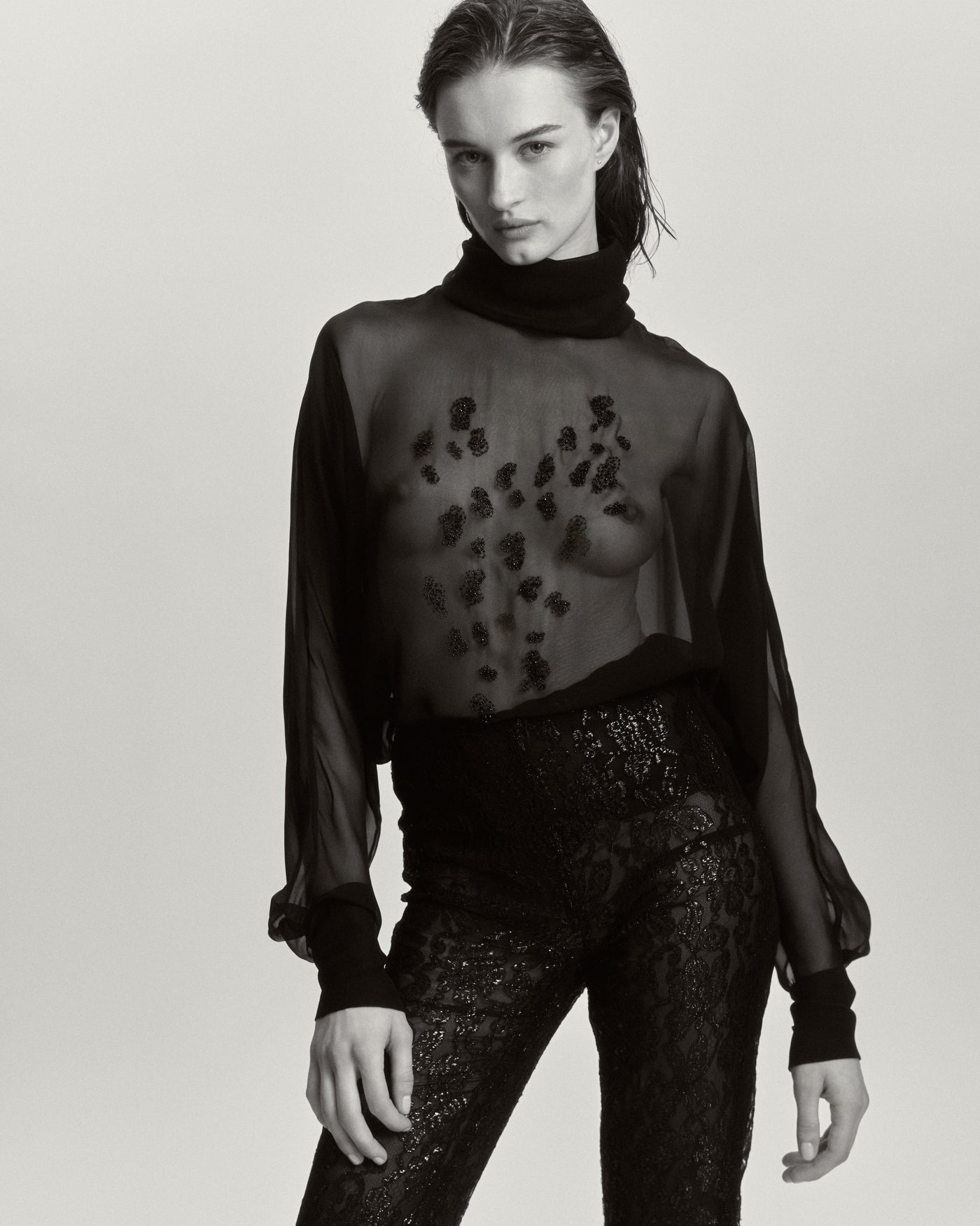 Dusk Sheer Embroidered Blouse