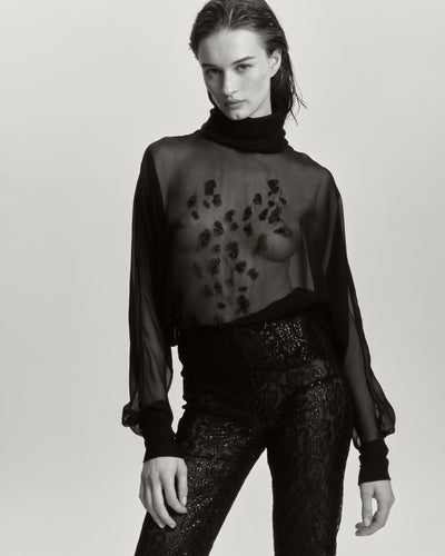 Dusk Sheer Embroidered Blouse