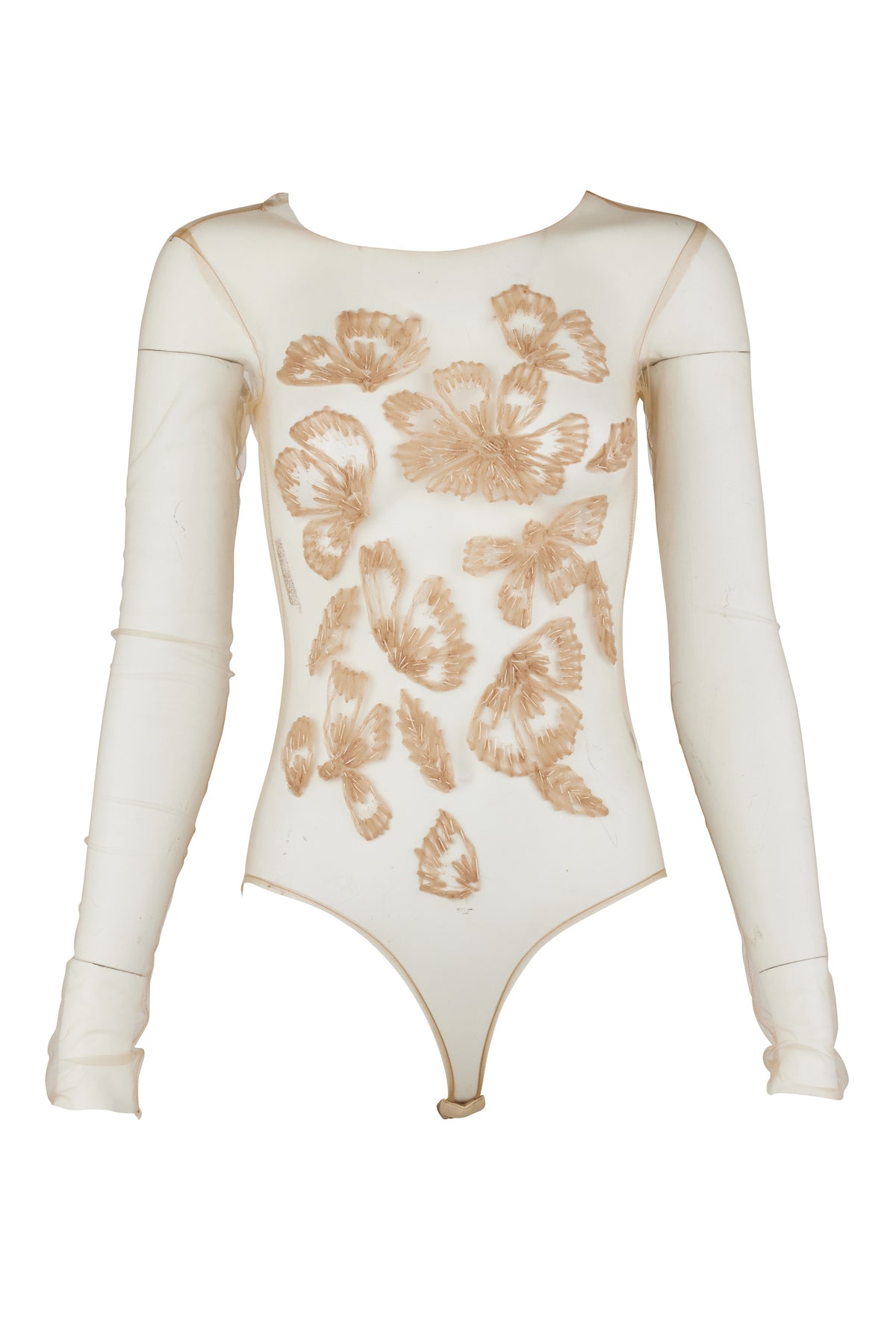 Erden Hand-Embroidered Tulle Body - Nude