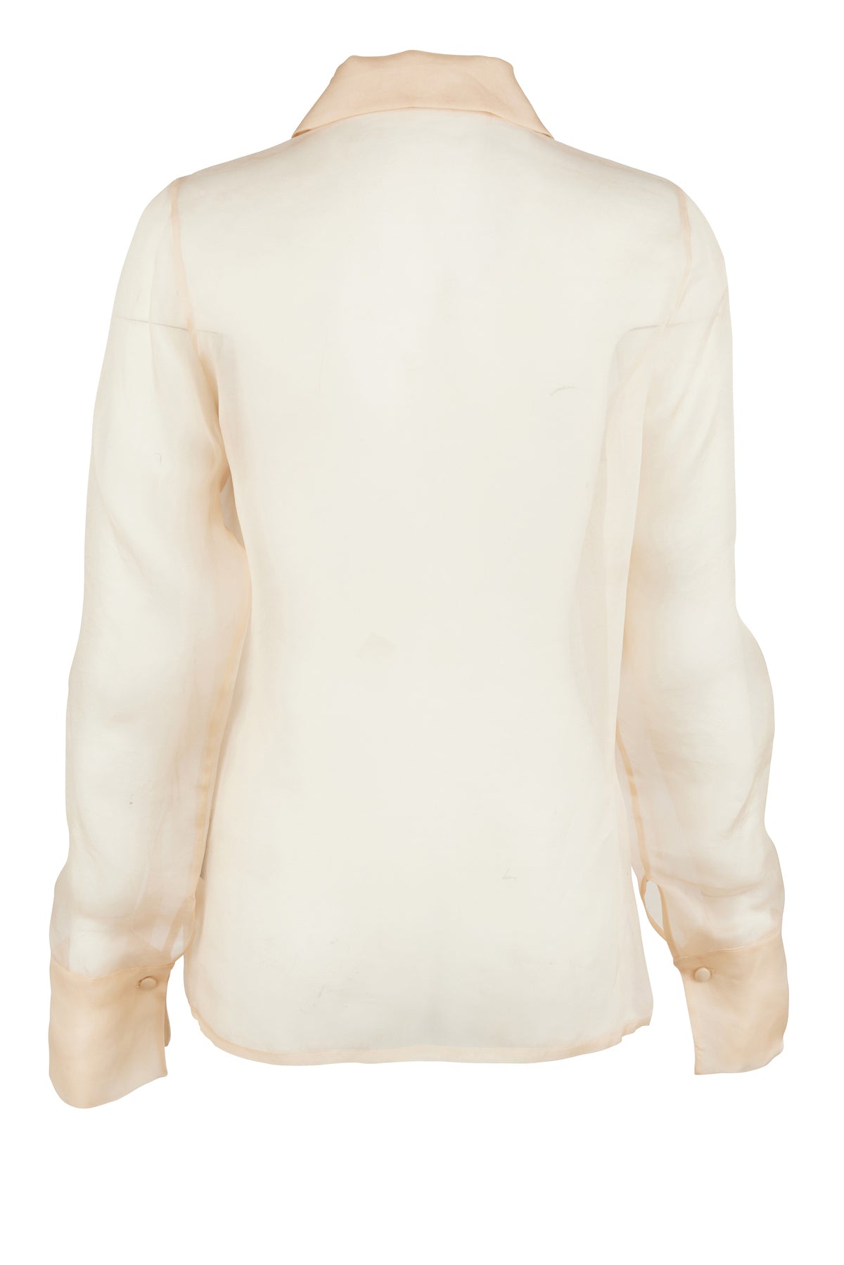 Aster Hand-Embroidered Organza Blouse - Champagne