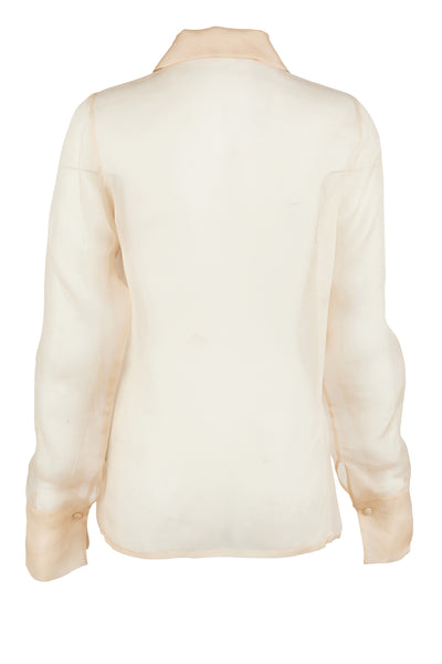 Aster Hand-Embroidered Organza Blouse - Champagne