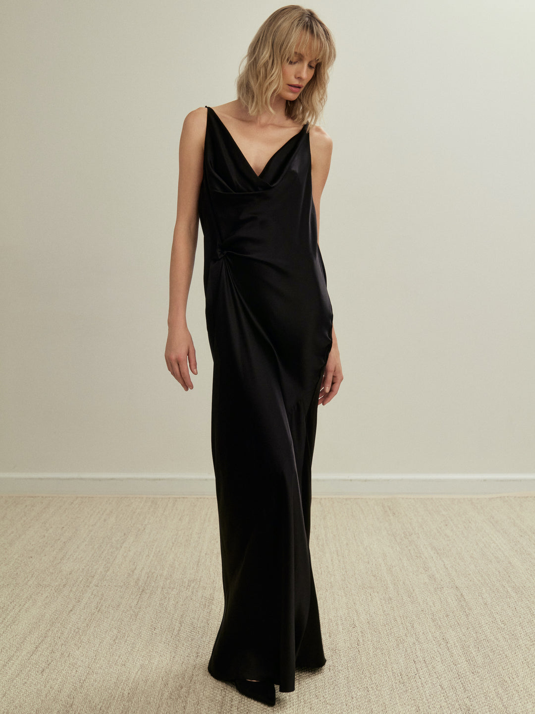 white christmas dresses Francesca Miranda | Fountain Silk Dress | Olive Green main image 0