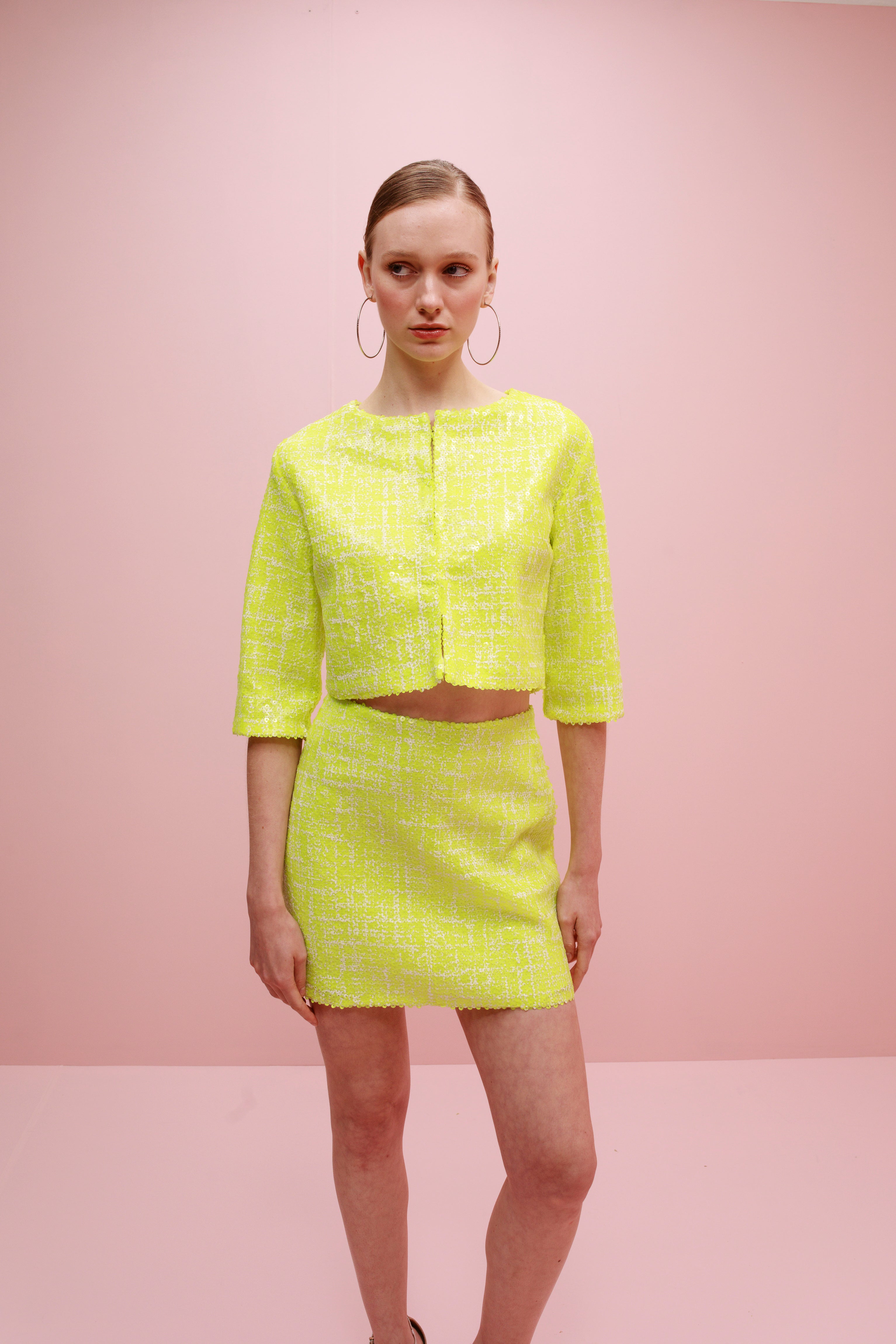 Lecca Cropped Sequin Jacket