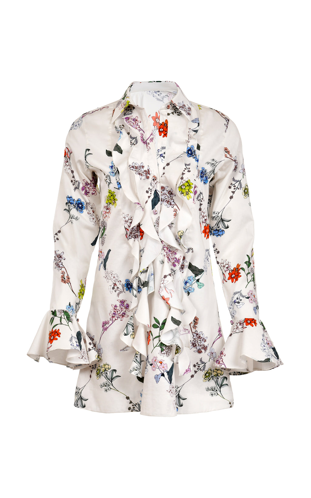 Cate Cotton Flowers Mini Dress