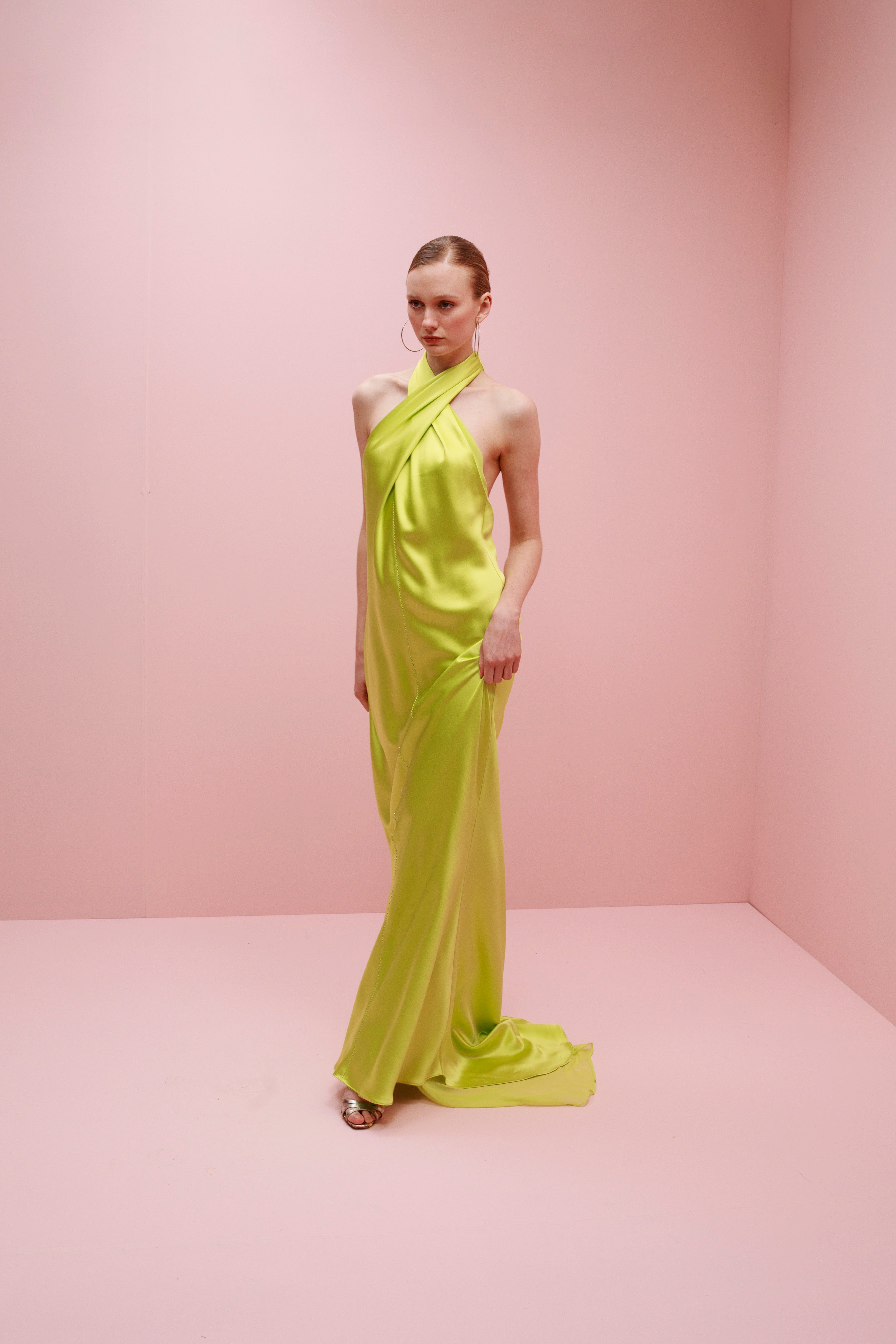 Vestido de seda bordado Olivia
