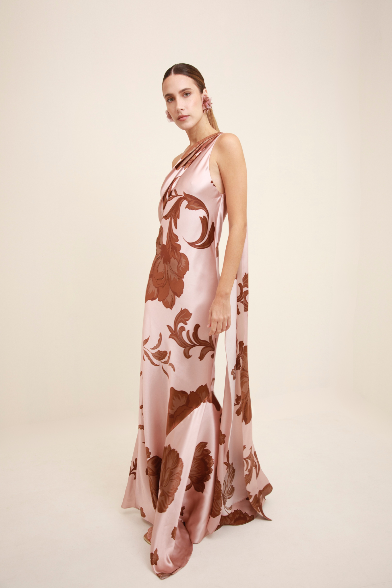 Petalo One Shoulder Silk Dress