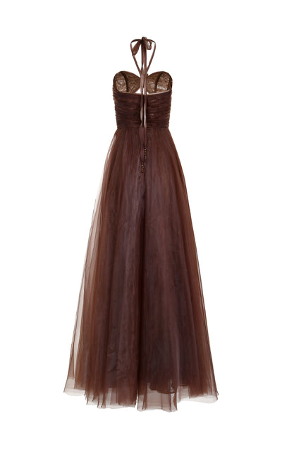 Leon Silk Organza Mocca Dress