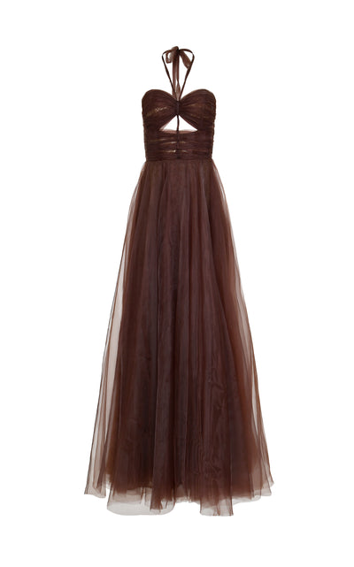 Leon Silk Organza Mocca Dress