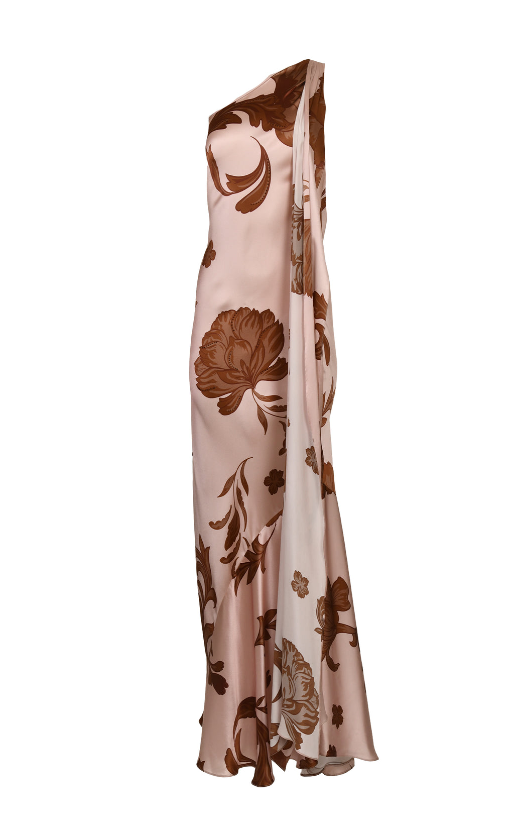 Petalo One Shoulder Silk Dress