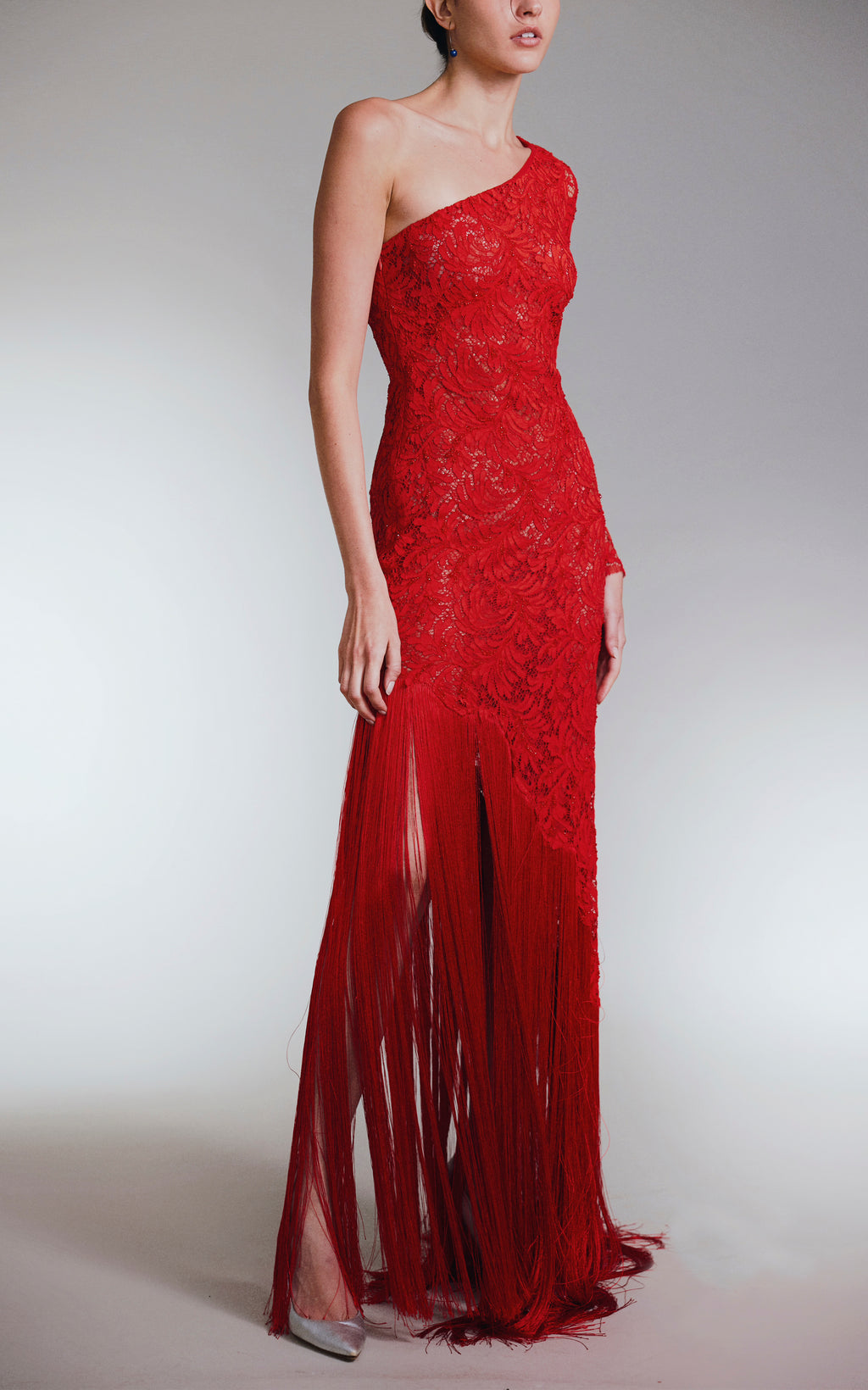Vestido maxi con flecos Scarlet