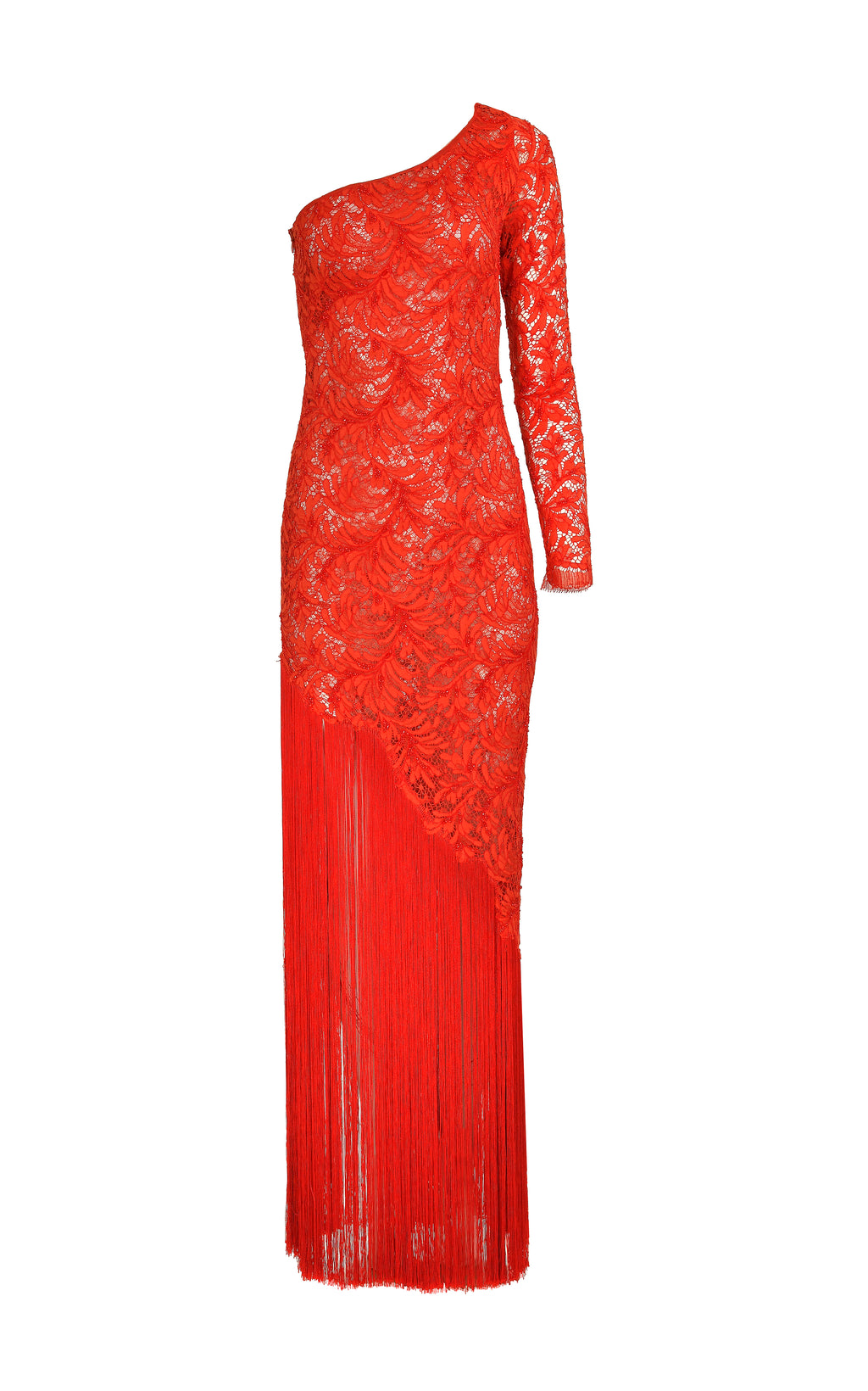 Vestido maxi con flecos Scarlet