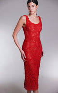 Stellar Red Lace Dress