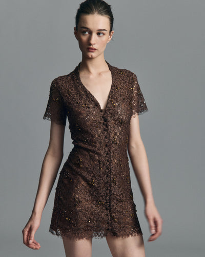 Sunlace Mocca Mini Dress