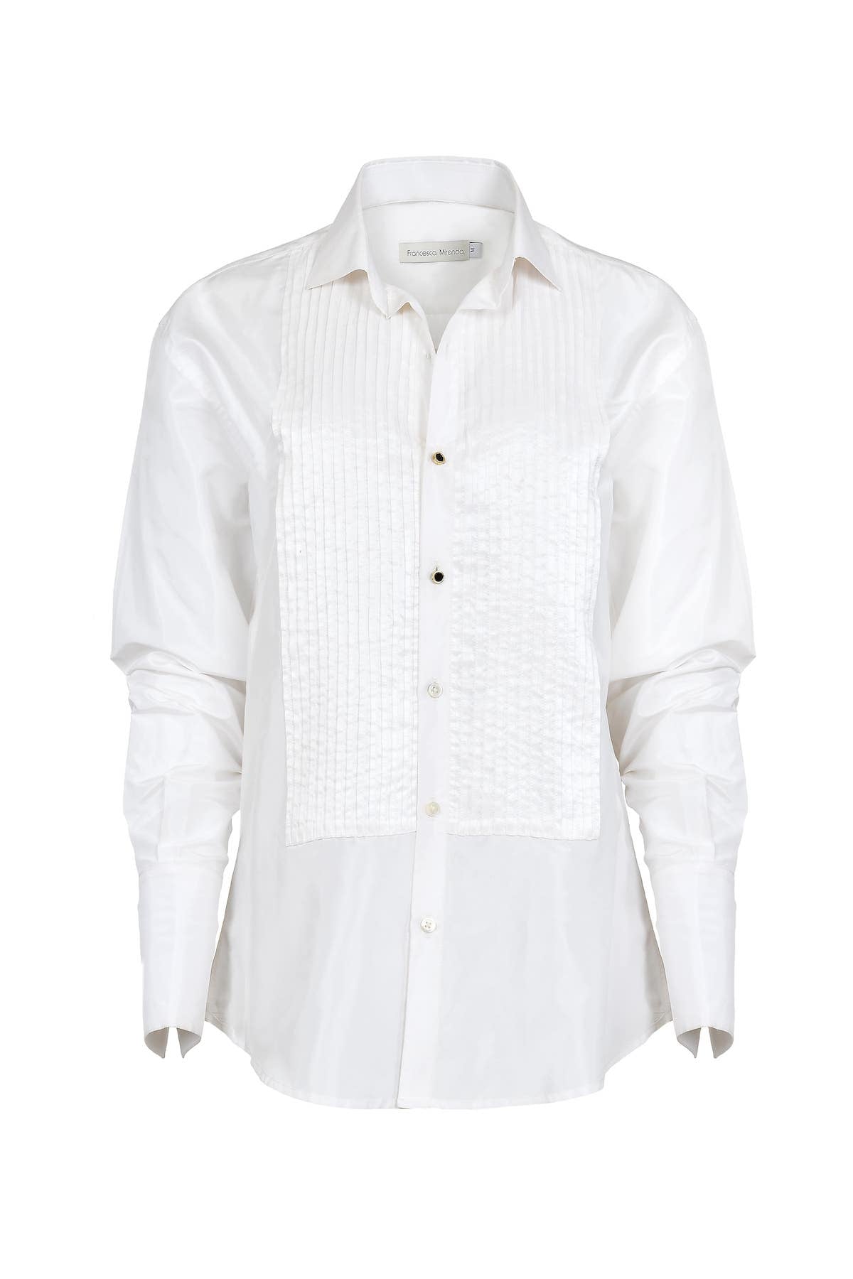Camisa Tuxedo en 100% Taffeta de Seda